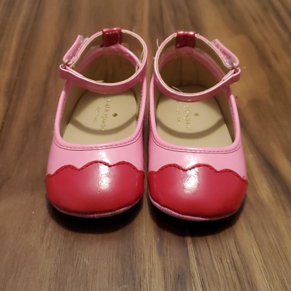 Kate spade pink/red baby patent leather shoes